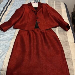 Kasper Rich Red Skirt Set
